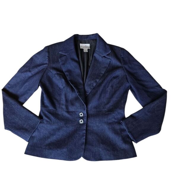 Joseph Ribkoff Creations Vintage Blazer Jacket Size 8 Womans Blue Long Sleeve - Picture 1 of 10